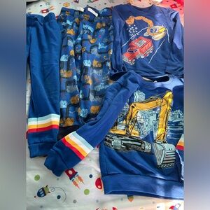 Kids Blue Construction Themed Sweatshirts